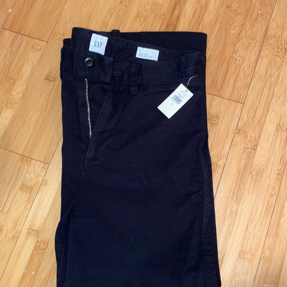 Gap black high rise wide-leg crop